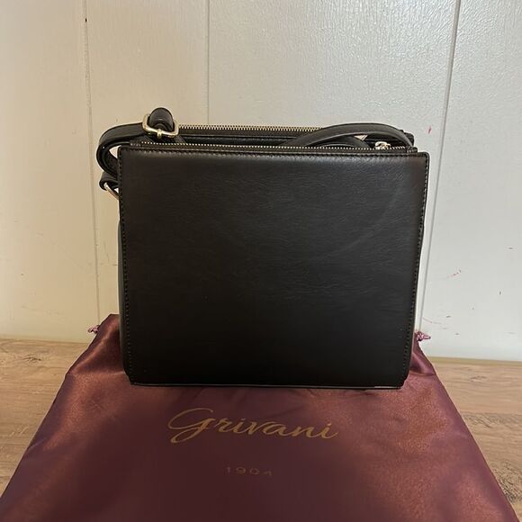NWOT Grivani Leather Black Duomo Crossbody Purse - Picture 2 of 4
